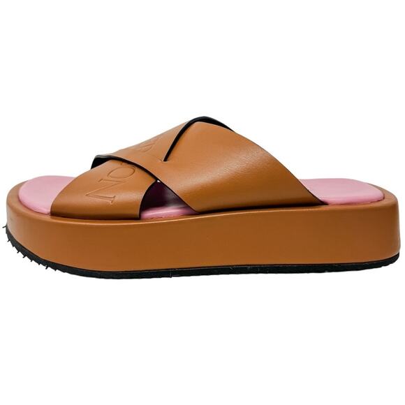 J.W. Anderson Flat Platform Leather Slide Sandal Cross Strap Size 36 / US 6-7 - Picture 8 of 15